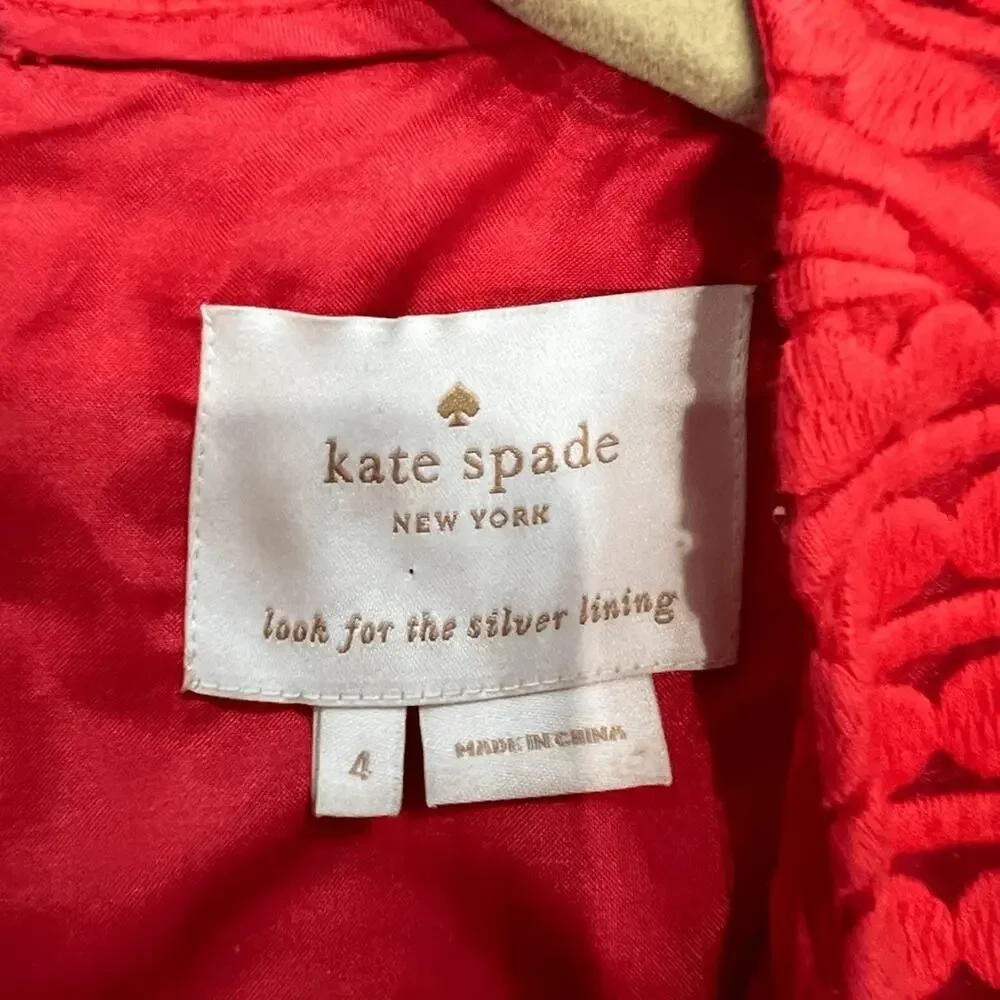 Kate‎ Spade Ashby Blood Orange Half Sleeve Dress Sz 4 Womens